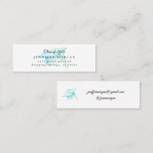 Cute Iridescent Graduation Hat  Mini Business Card