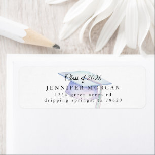 Cute Iridescent Graduation Hat Return Address