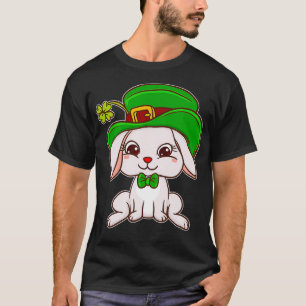 Cute Irish Bunny Rabbit in Bow Tie Funny St Day T-Shirt