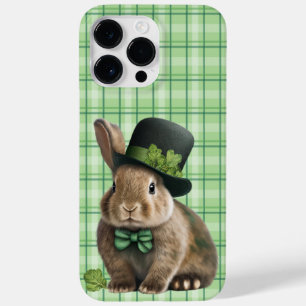 CUTE IRISH BUNNY RABBIT WITH GREEN PLAID PATTERN Case-Mate iPhone 14 PRO MAX CASE