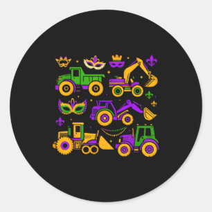 Cute Irish Construction Truck Crane Toddler Boys M Classic Round Sticker