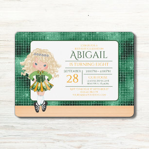 Cute Irish Dance Blonde Girl Soft Shoe Birthday Invitation