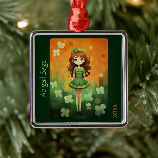 Cute Irish Dancer Christmas Irish Step Dance Metal Tree Decoration (Tree)