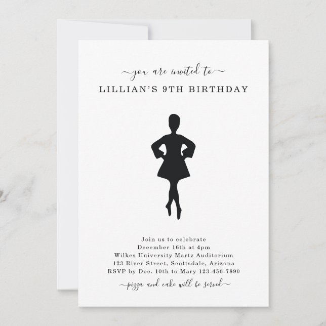 Cute Irish Dancing Birthday Invitation (Front)