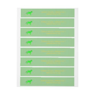 Cute Irish Green and Gold Unicorn Custom Wraparound Address Label
