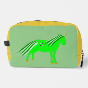 Cute Irish Green and Gold Unicorn Dopp Kit