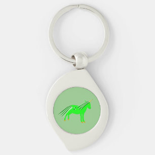 Cute Irish Green and Gold Unicorn Key Ring