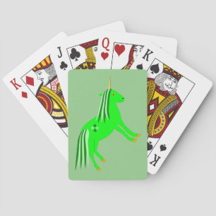 Cute Irish Green and Gold Unicorn Playing Cards