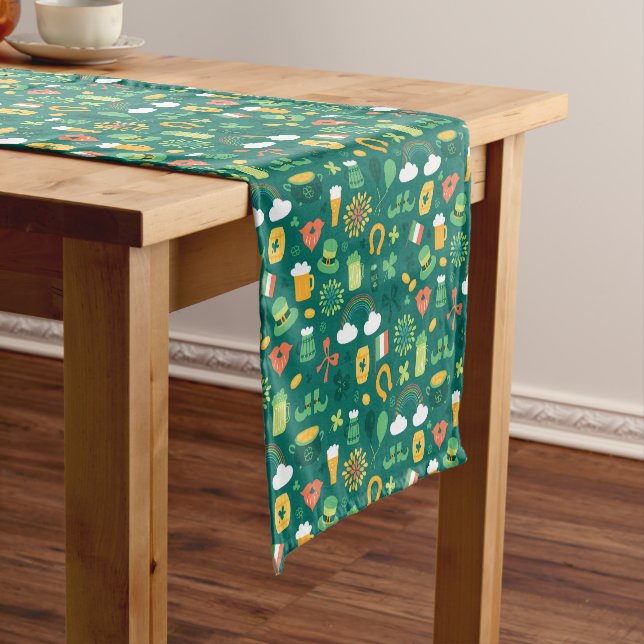Cute Irish Icon Pattern Short Table Runner (In Situ)