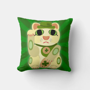 Cute Irish Lucky Cat Mashup Cushion
