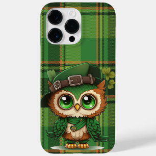 CUTE IRISH OWL WITH GREEN PLAID PATTERN Case-Mate iPhone 14 PRO MAX CASE