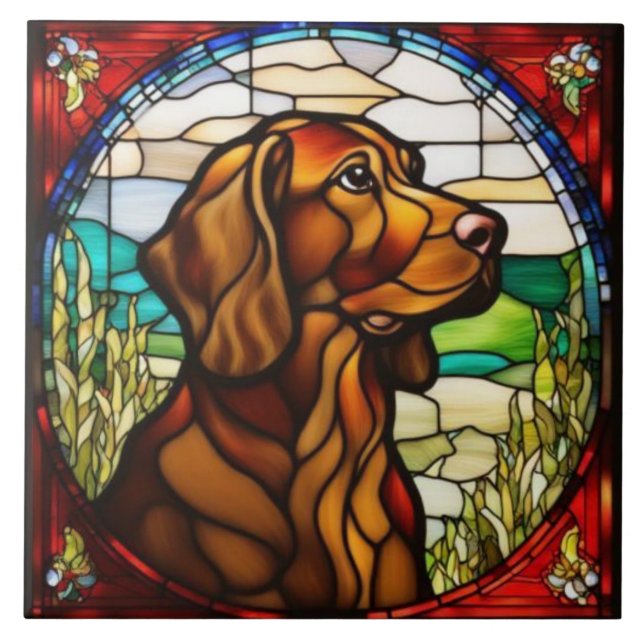 Cute Irish Setter Decorative Tile (Front)