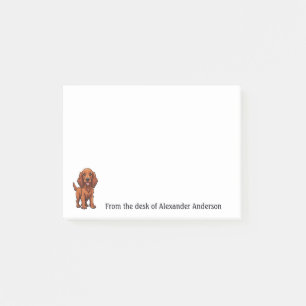 Cute Irish Setter Puppy Personalise Post-it Notes