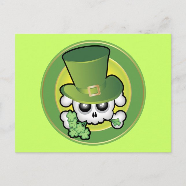 Cute Irish Skull Postcard (Front)