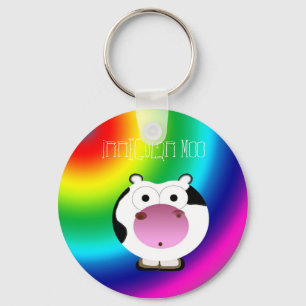 Cute Irregular Moo Keychain