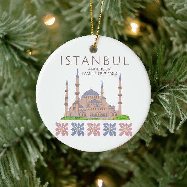 Cute Istanbul Floral City  Ceramic Tree Decoration (Tree)
