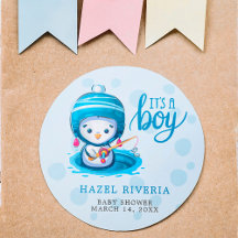 Cute It’s a Boy Blue Penguin Fishing 