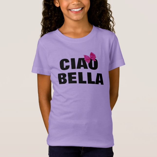 cute italian ciao bella hip girl's t-shirt design (Front)
