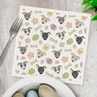 Cute Italian Greyhound Dogs Easter Eggs Pattern Napkin