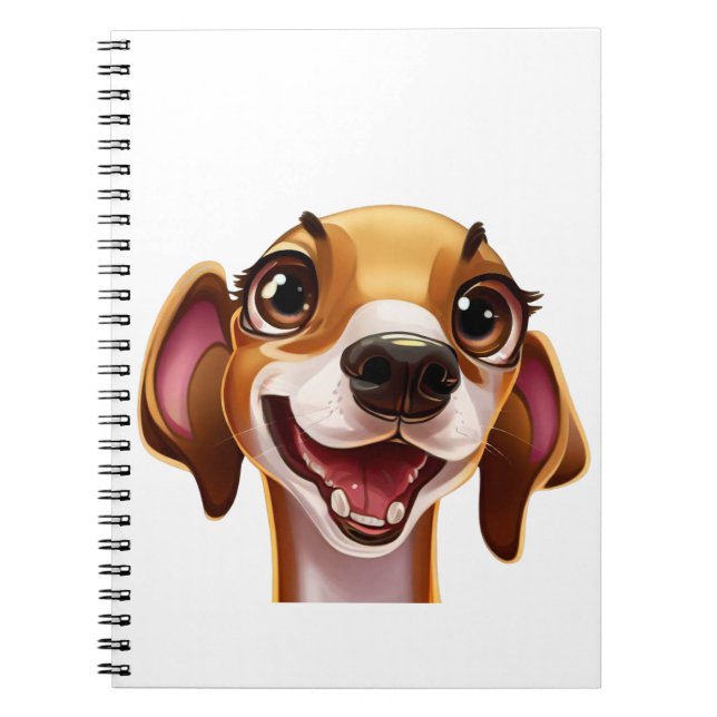 Cute Italian Greyhound - Happy Iggy Notebook (Front)