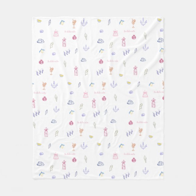  Cute Italian Minimalist Birthday Fleece Blanket (Front)