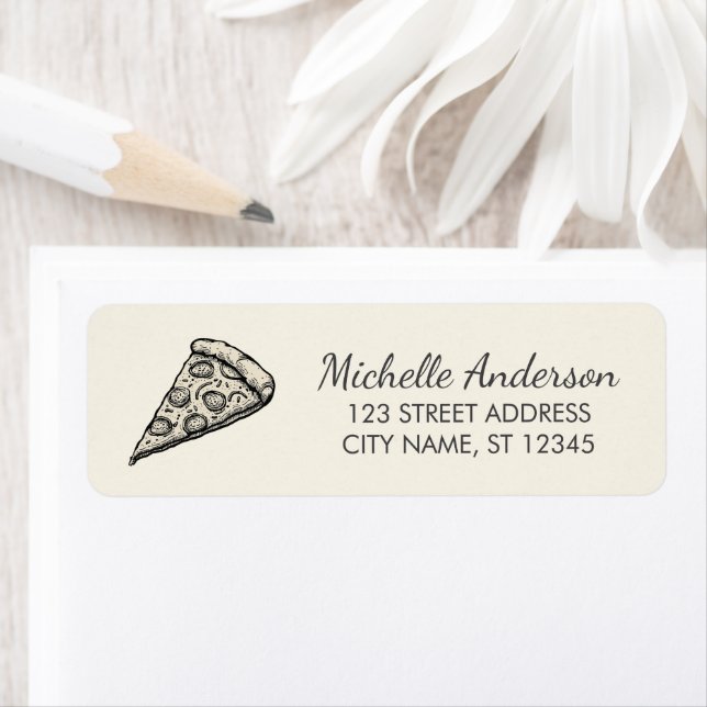 Cute Italian Pizzeria Pizza Return Address         (Insitu)