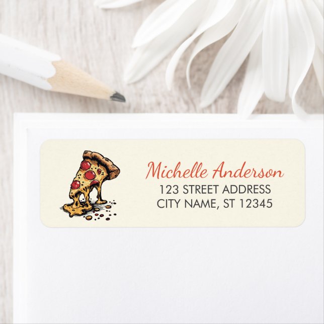 Cute Italian Pizzeria Pizza Return Address         (Insitu)