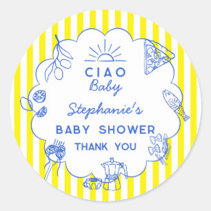 Cute Italian Themed Baby Shower Ciao Baby Stickers