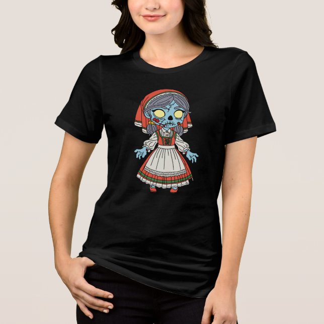 Cute Italian Zombie Tri-Blend Shirt (Front)