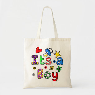 Cute Its A Baby Boy Greeting Text Expression Tote Bag