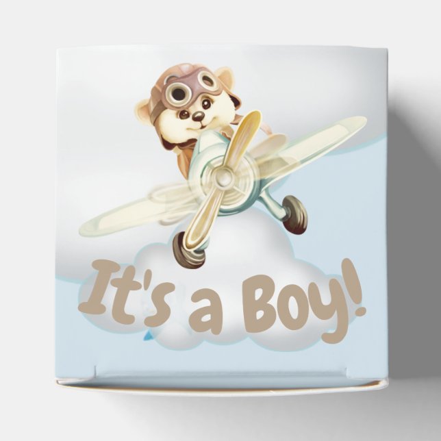 Cute "It's a Boy!" Baby Shower or Custom Birthday Favour Box (Top)