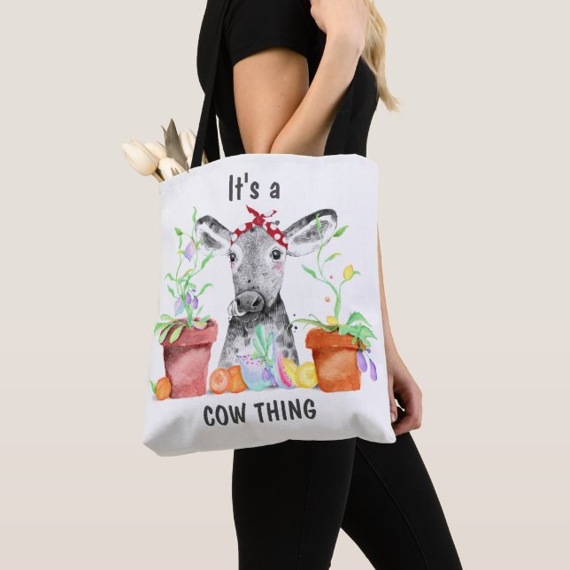 Cute It's A Cow Thing Tote Bag (Close Up)
