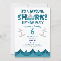 Cute It's a Jawsome Shark Birthday Party