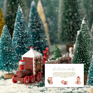 Cute It's Cold Outside Bear Books For Baby Shower  Enclosure Card