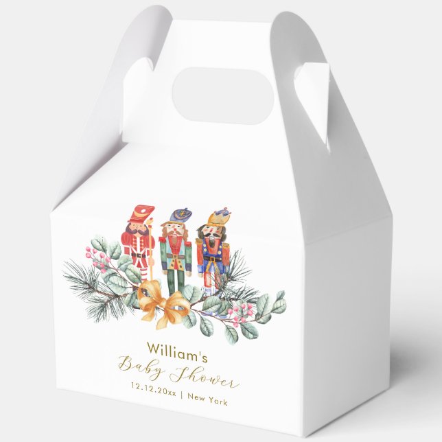 Cute It's Cold Outside Nutcracker Baby Shower  Favour Box (Back)