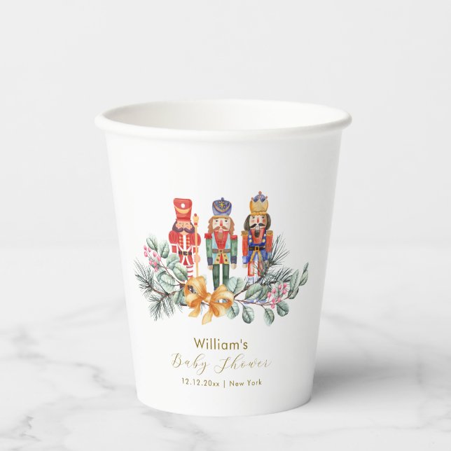 Cute It's Cold Outside Nutcracker Baby Shower  Paper Cups (Front)