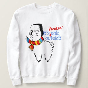 Cute Its Freaking Cold Llama Christmas Sweatshirt
