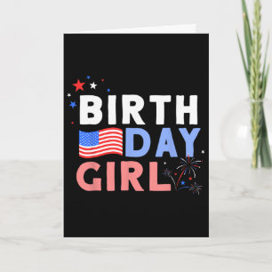 Cute It's My Birthday 4th Of July Design For Women Card