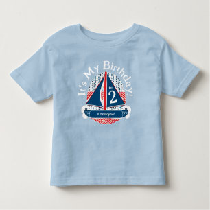 Cute It's My Birthday Boy Nautical Sailboat Toddler T-Shirt
