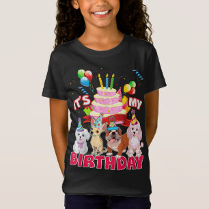 Cute It's My Birthday Dog and Puppy Theme Party Da T-Shirt