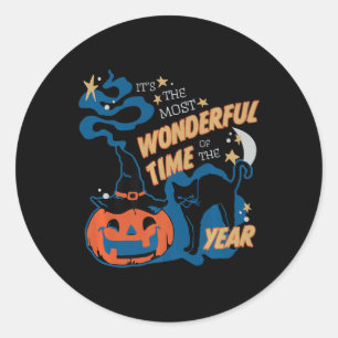 Cute It's the Most Wonderful Time Of the Year Cat Classic Round Sticker