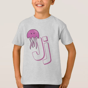Cute J For Jelly Fish - Kids English ABCD Alphabet T-Shirt