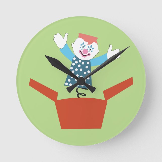 Cute Jack in the Box Round Clock (Front)