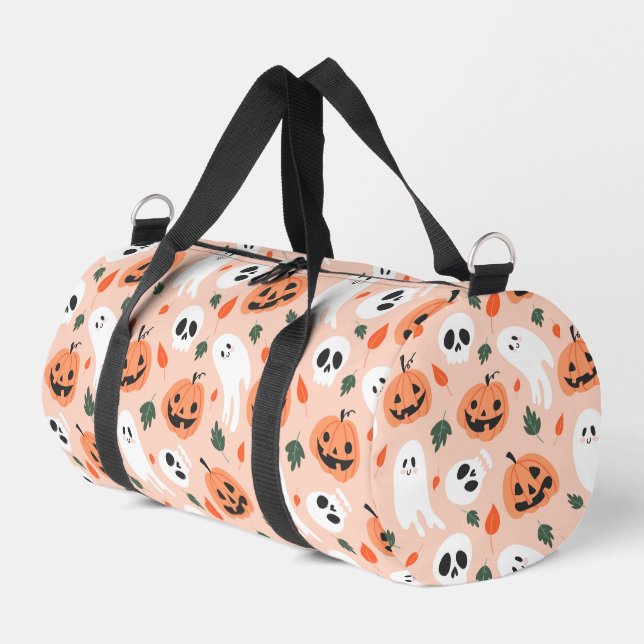 Cute Jack-O-Lantern & Ghost Pattern Duffle Bag (Left Corner)