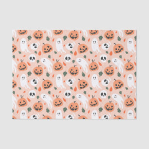 Cute Jack-O-Lantern & Ghost Pattern Tissue Paper