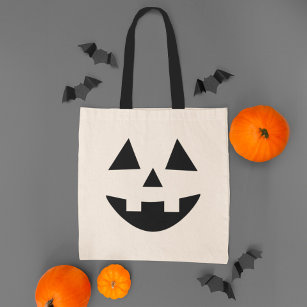 Cute Jack O Lantern Pumpkin Face Halloween Tote Bag