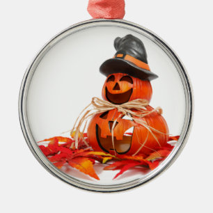 Cute Jack O Lantern Pumpkin Face Happy Halloween Metal Tree Decoration