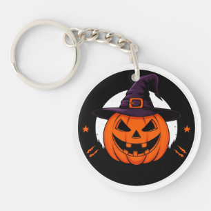 Cute Jack O Lantern Witch Pumpkin 🎃 Key Ring