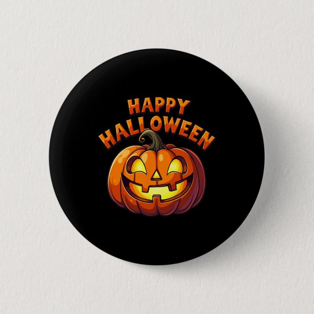 Cute Jack O'lantern Pumpkin Happy Halloween  6 Cm Round Badge (Front)
