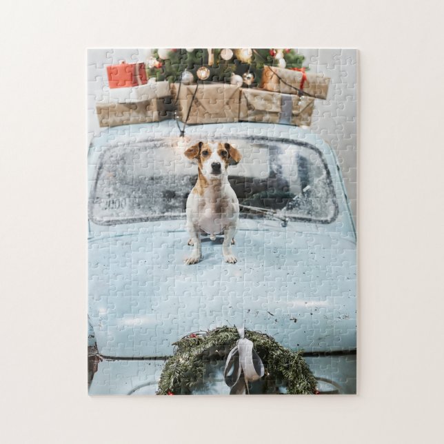 Cute Jack Russel at Christmas Jigsaw Puzzle (Vertical)